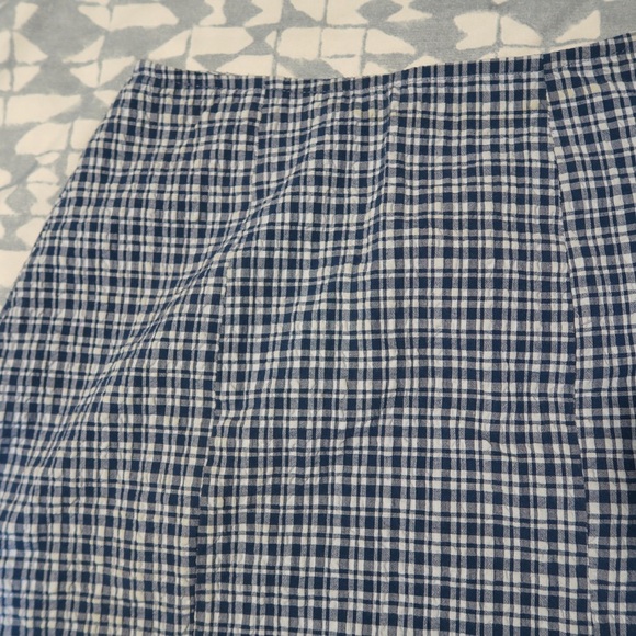 Urban Outfitters BDG Darren Seersucker Skirt Plaid Mini Preppy Academia Blue - Picture 3 of 9